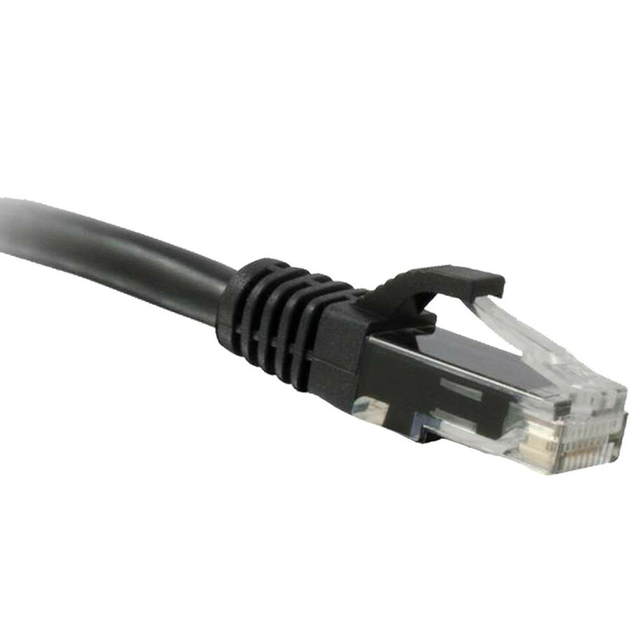 ENET Cat6 Black 1 Foot Patch Cable with Snagless Molded Boot (UTP) High-Quality Network Patch Cable RJ45 to RJ45 - 1Ft