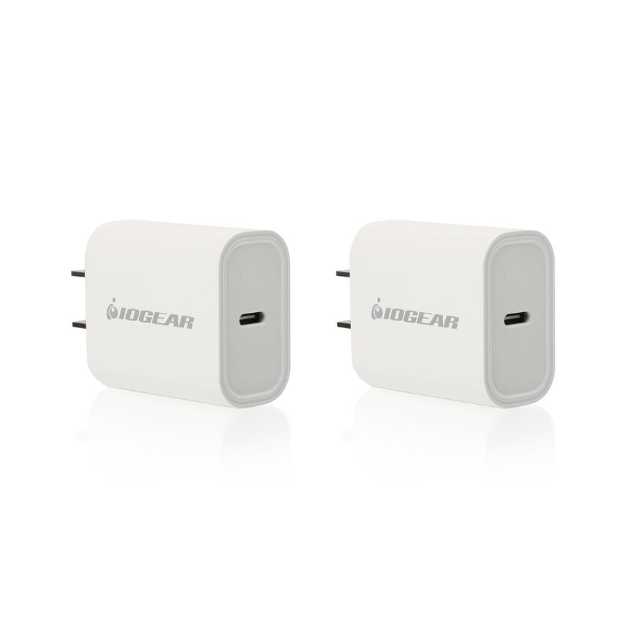 IOGEAR GearPower Compact USB-C 20W Charger 2-Pack