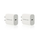IOGEAR GearPower Compact USB-C 20W Charger 2-Pack