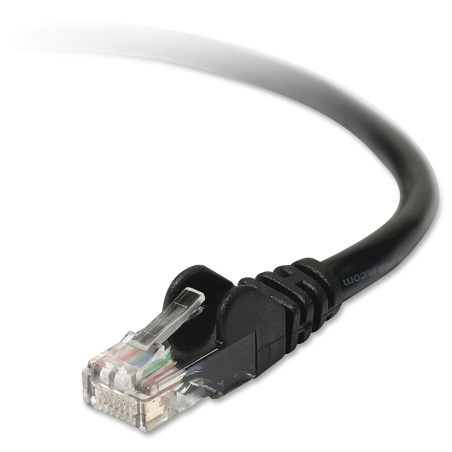 Belkin Cat5e Network Cable - 3 ft Category 5e Network Cable for MacBook Air, MacBook Pro, Network Device - First End: 1 x RJ-45 Network - Male - Second End: 1 x RJ-45 Network - Male - 100 Mbit/s - Patch Cable - Gold Plated Connector - 24 AWG - Black - 1 Each