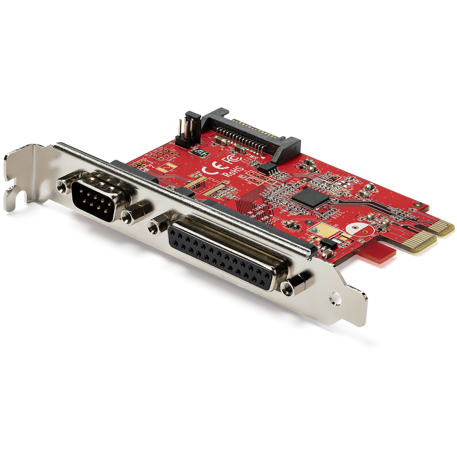 StarTech PCIe Card with Serial and Parallel Port, PCI Express Combo Expansion Adapter Card, 1x DB25 Parallel & 1x RS232 Serial, TAA