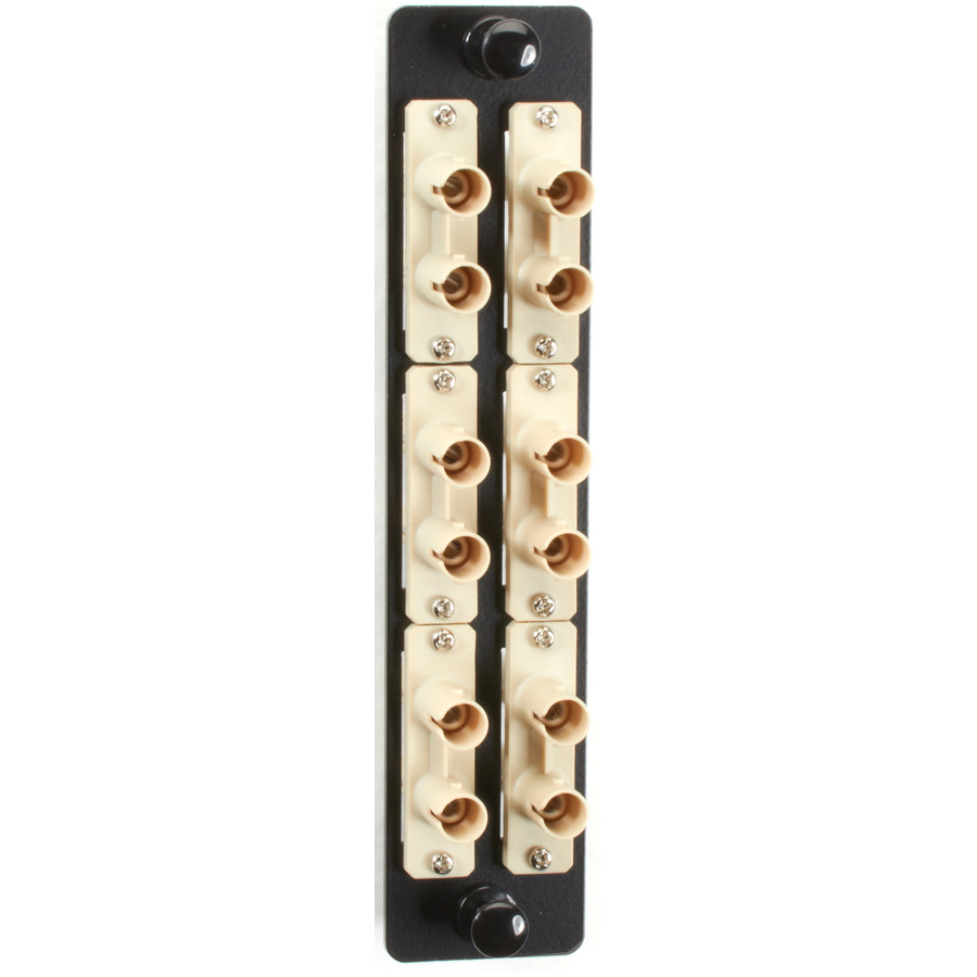Black Box JPM460 Series Fiber Adapter Panel - High Density, (6) ST Duplex, Ceramic, Beige