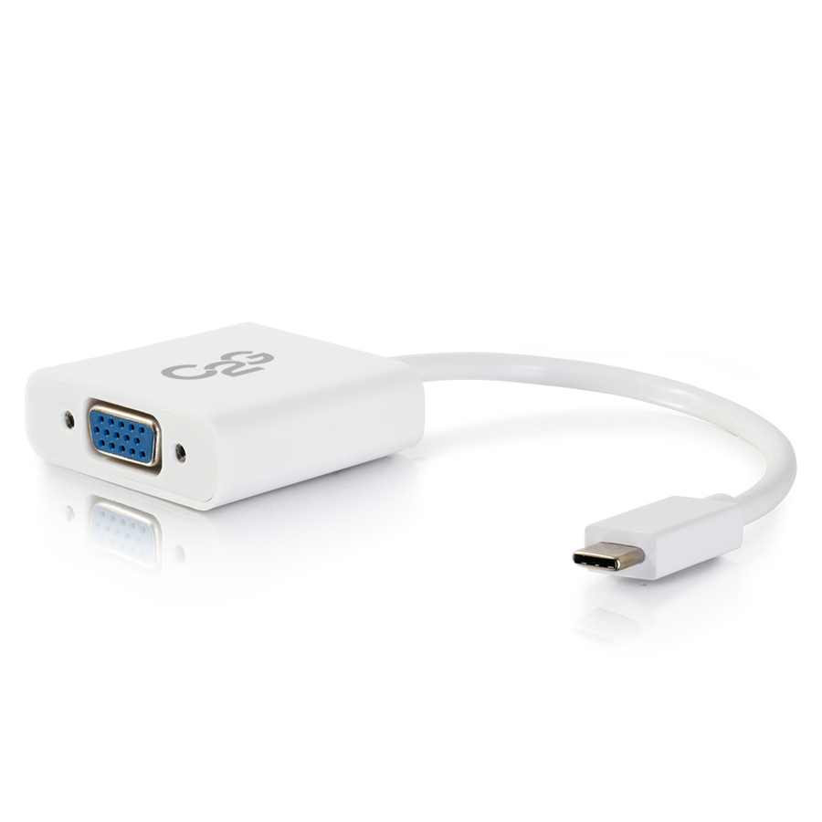 C2G USB-C to VGA Video Adapter - White - USB 3.1 Type C