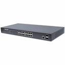 16-Port Gigabit Ethernet PoE+ Web-Managed Switch with 2 SFP Ports, 16 x PoE ports, IEEE 802.3at/af Power over Ethernet (PoE+/PoE), 2 x SFP, Endspan, 19" Rackmount