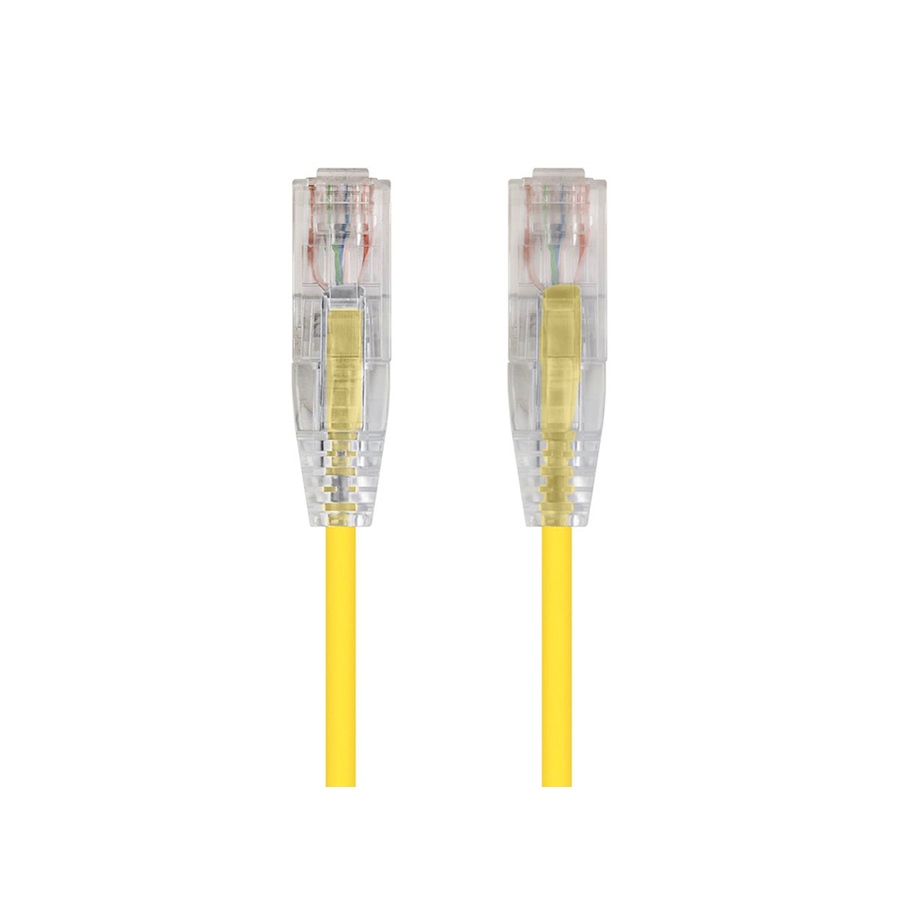 Monoprice SlimRun Cat6 28AWG UTP Ethernet Network Cable, 1ft Yellow