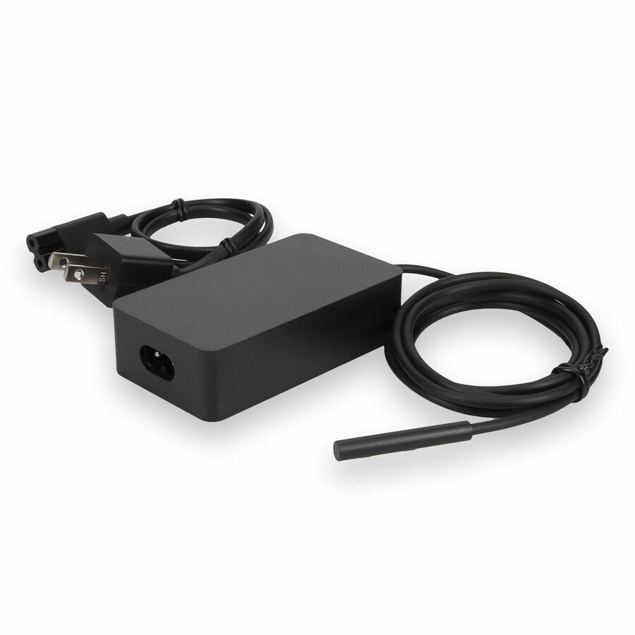 AddOn Microsoft Q4Q-00001 Compatible 65W 15V at 4A Black Magnetic Tip Laptop Power Adapter and Cable