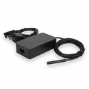 AddOn Microsoft Q4Q-00001 Compatible 65W 15V at 4A Black Magnetic Tip Laptop Power Adapter and Cable