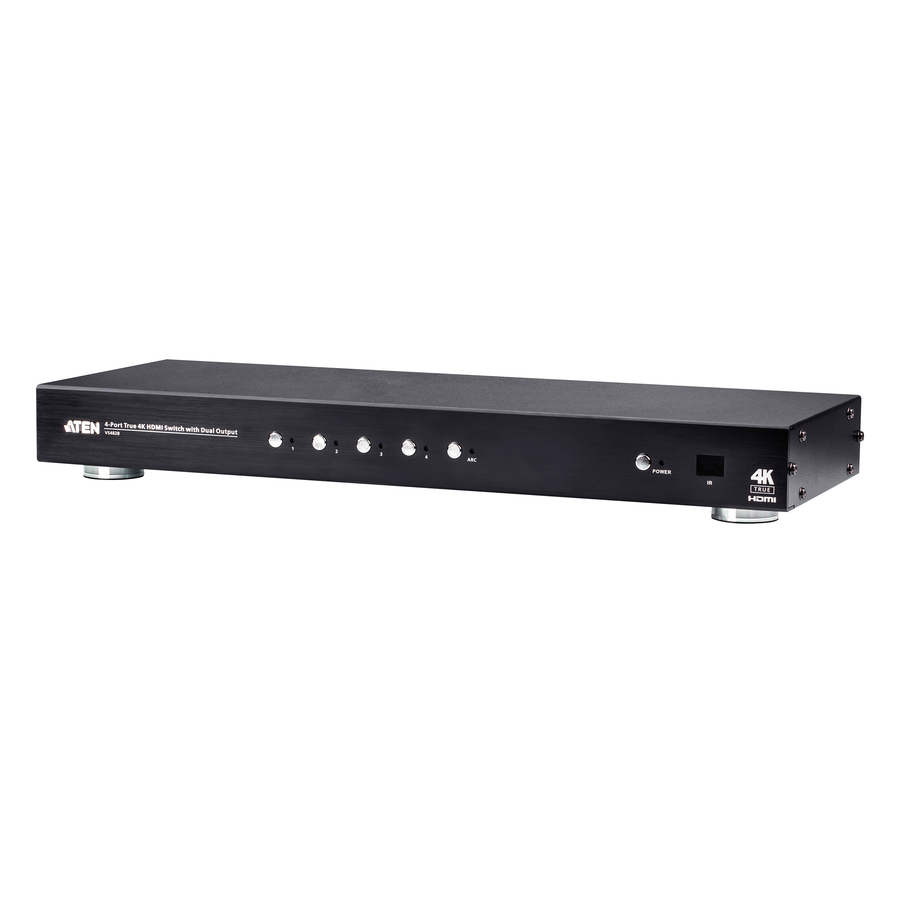 ATEN 4-Port True 4K HDMI Switch with Dual Output VS482B