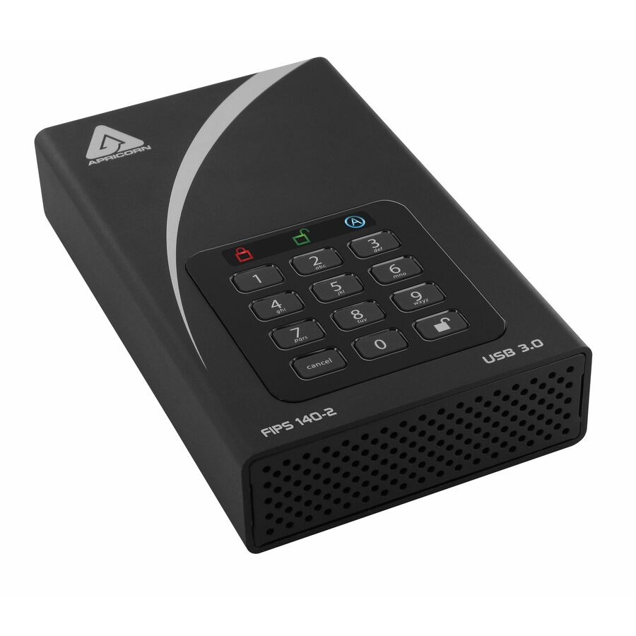 Apricorn Aegis Padlock DT FIPS ADT-3PL256F-10TB 10 TB Desktop Hard Drive - 3.5" External - Black - TAA Compliant