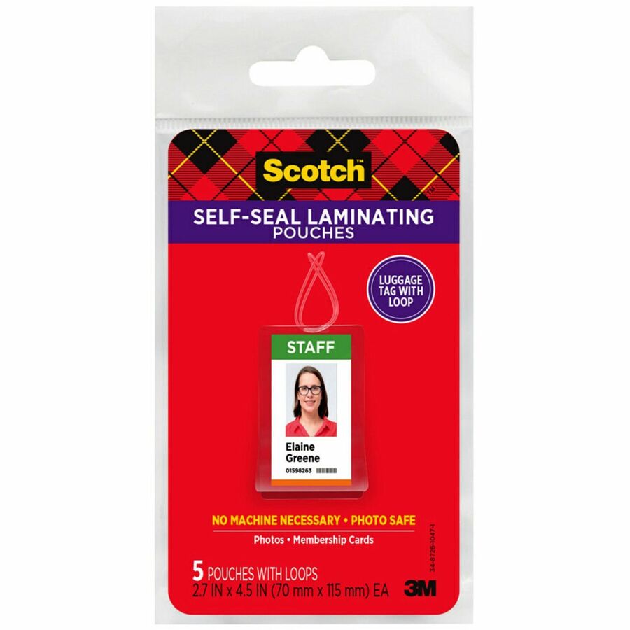 Scotch Self-Sealing Laminating Glossy Tag Pouches