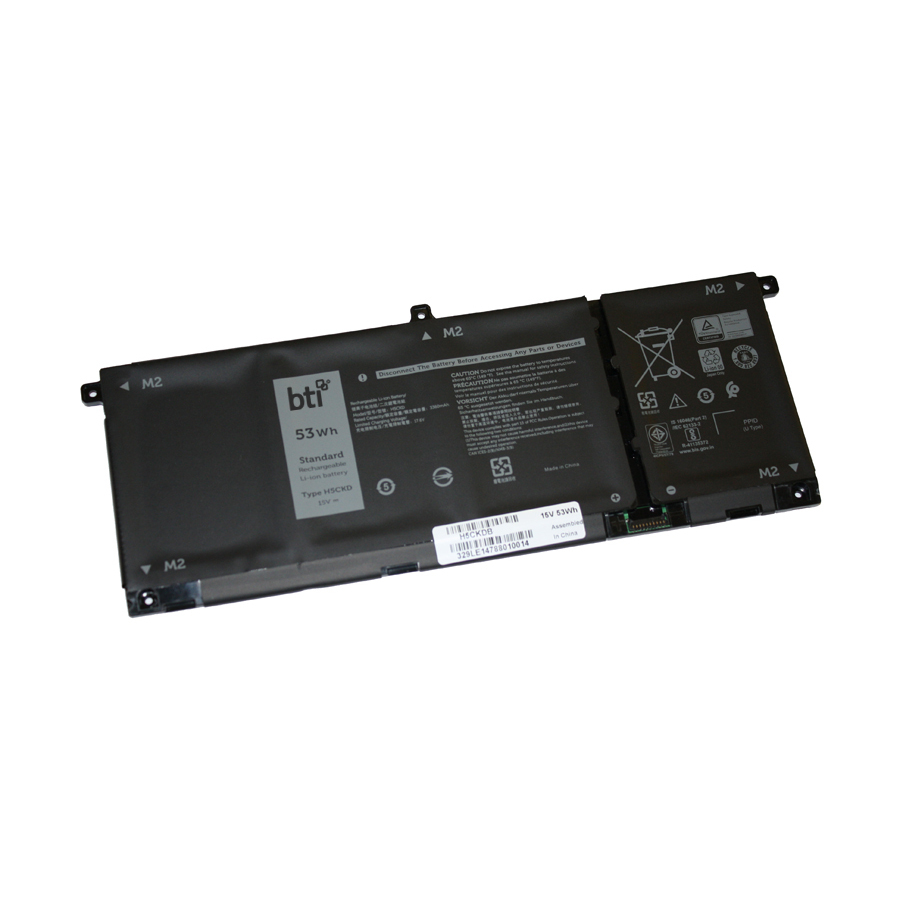 BTI H5CKD-BTI 15V 53WHR LI-ION BATTERY 0TXD03, TXD03, 9077G, CN-0TXD03, H5CKD INSPIRON 14 5401, 15 5501, 15 5502, 15 7506 2-IN-1, 5300, 5301, 5400 2-IN-1, 5401, 5402, 5406 2-IN-1, 5408, 5409, 5501, 5502, 5508, 5509, 7300 2-IN-1 SILVER, 7306 2-IN-1 SILVER, 7405 2-IN-1, 7500 2-IN-1 SILVER, 7506 2-IN-1 SILVER, LATITUDE 15 3510, 3410, 3510, VOSTRO 5300, 5301, 5401, 5402, 5501, 5502