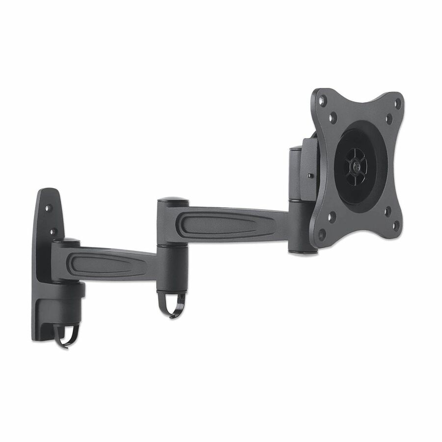 Wall Mount for TV & Monitors (Full Motion), For screens 13" to 27" , VESA compatability: 75x75mm and 100x100mm - check the dimensions of the four mounting holes on back of screen to ensure it fits, Max 15kg, Black, Bracket, Lifetime Warranty