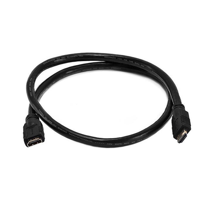 Monoprice 3ft 24AWG CL2 High Speed HDMI Cable Male to Female Extension - Black