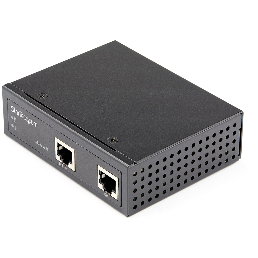 StarTech Industrial Gigabit Ethernet PoE Injector, 30W 802.3at PoE+ Midspan Power Over Ethernet Injector,48V-56VDC, -40C to +75C, TAA