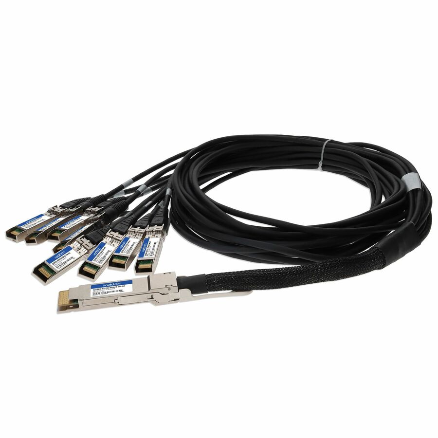 AddOn MSA and TAA Compliant 200GBase-CU QSFP-DD 200G to 8xSFP28 Direct Attach Cable (Passive Twinax, 2.5m)