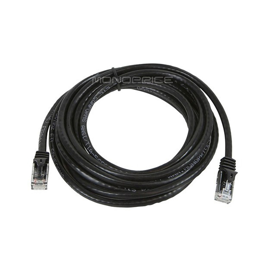 Monoprice FLEXboot Series Cat6 24AWG UTP Ethernet Network Patch Cable, 10ft Black