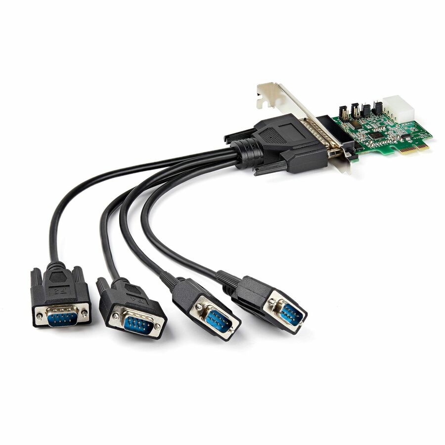 StarTech 4-port PCI Express RS232 Serial Adapter Card, PCIe to Serial DB9 RS-232 Controller Card, 16950 UART, Windows/Linux, TAA