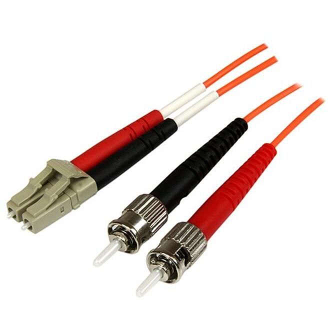 StarTech 3m Fiber Optic Cable - Multimode Duplex 50/125 - OFNP Plenum - LC/ST - OM2 - LC to ST Fiber Patch Cable