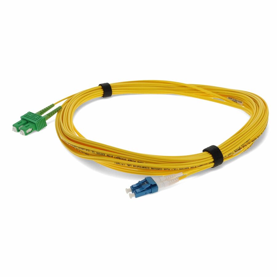 AddOn 20m ASC to LC Yellow OS2 Duplex OFNR (Riser-Rated) SMF Fiber Patch Cable