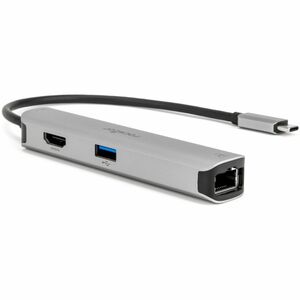 Rocstor Premium Docking Station - for Flash Drive, Monitor, Tablet, Notebook, Keyboard, Mouse, Smartphone, Desktop PC - Charging Capability - USB Type C - 4K @ 60Hz, 4K UHD, 4K - 3840 x 2160 - 3 x USB Ports - 3 x USB Type-A Ports - USB Type-A - USB Type-C - 1 x RJ-45 Ports - Network (RJ-45) - HDMI - Space Gray - Wired - Gigabit Ethernet - Windows 8, Windows 10, Windows 11, Android, ChromeOS, iPadOS, macOS 14, Mac OS X 13.0 Ventura, Mac OS X 12.0 Monterey, Mac OS X 11.0 Big Sur, Mac OS X 10.