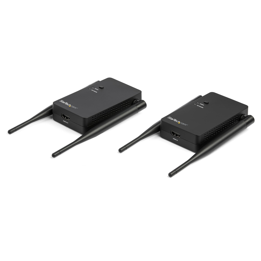 StarTech.com Wireless HDMI Transmitter and Receiver Kit - 656 ft. - 1080p - HDMI over Wireless Extender - 2-Channel Audio Support - Low Latency - Wireless Long-Range Extension up to 200 m - Achieve long-range HDMI over wireless extension up to 656 ft. (200 m).- Kit includes both the wireless transmitter and receiver for an all-in-one solution.- Extender allows you to wirelessly transmit HDMI signals supporting 1080p resolutions.