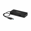 StarTech USB 3.0 Mini Dock, Dual Monitor USB Type-A Laptop Docking Station, DisplayPort 4K 60Hz & Gigabit Ethernet, 1'/30cm Cable, TAA
