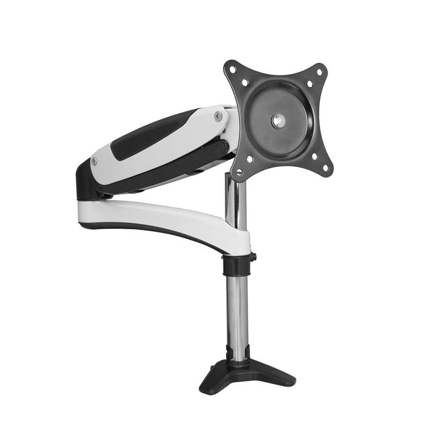 Full-Motion Easy Access Single Monitor Desk Mount - White