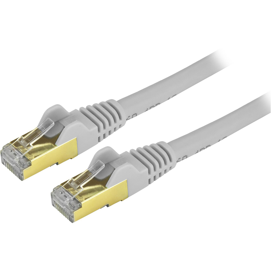 StarTech 4ft CAT6a Ethernet Cable - 10 Gigabit Category 6a Shielded Snagless 100W PoE Patch Cord - 10GbE Gray UL Certified Wiring/TIA