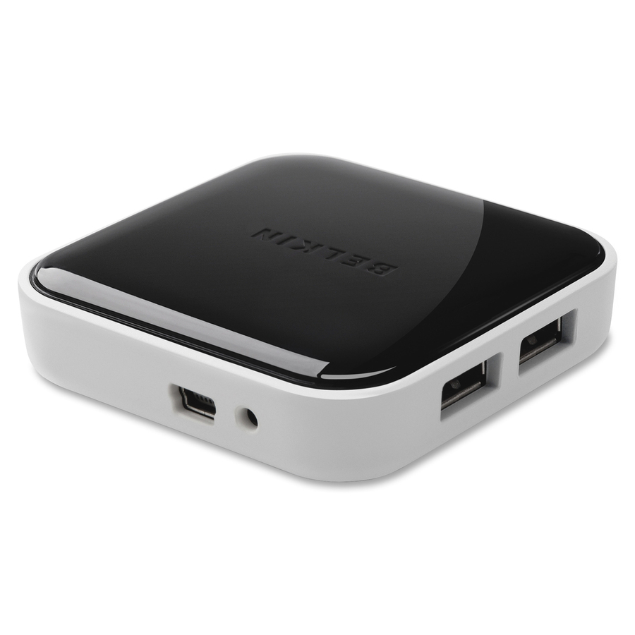 Belkin 4-Port Powered Desktop Hub - USB - Notebook, Desktop, Hard Drive, Smartphone - External - 4 USB Port(s) - 4 USB 2.0 Port(s) - PC, Mac