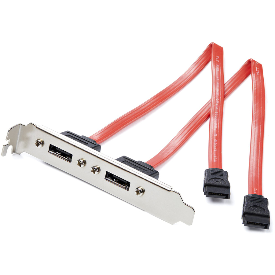 StarTech 2 Port SATA to eSATA Slot Plate Bracket - Serial ATA internal to external panel - 7 pin Serial ATA - 7 pin external Serial ATA