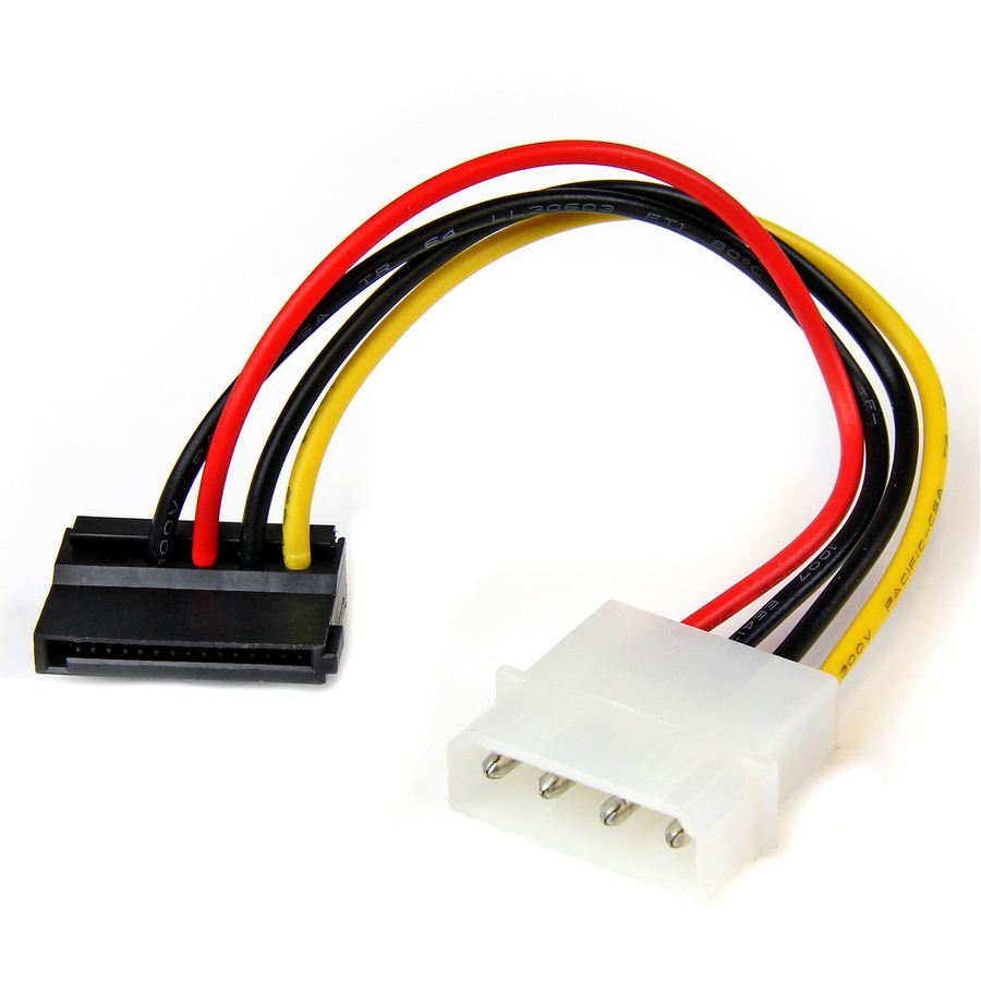 StarTech 6in 4 Pin LP4 to Left Angle SATA Power Cable Adapter