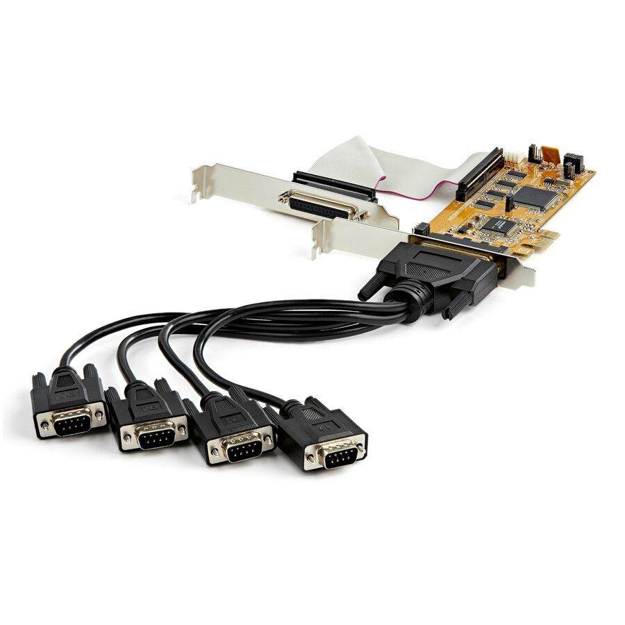 StarTech 8-Port PCI Express RS232 Serial Adapter Card, PCIe to DB9 Controller 16C1050 UART, Low Profile, 15kV ESD, Windows Only, TAA