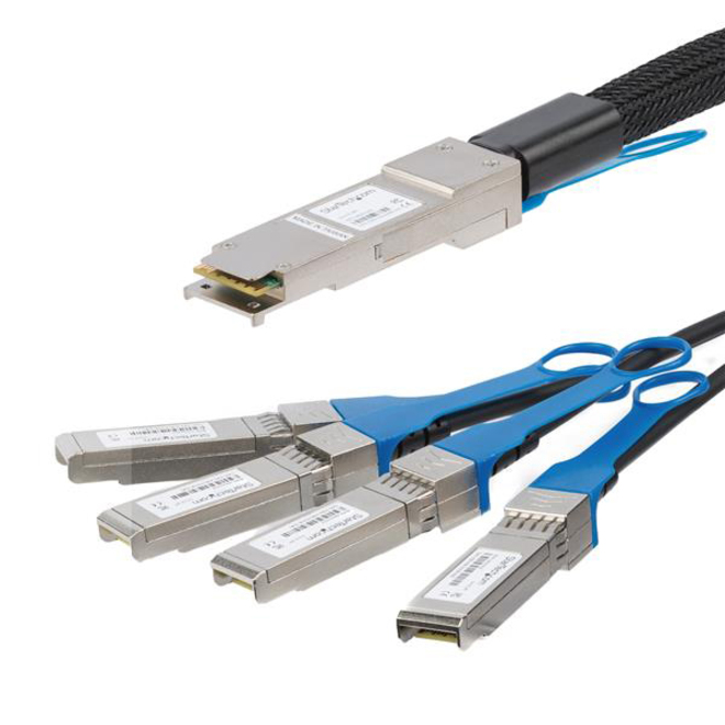 StarTech MSA Uncoded Compatible 2m QSFP+ to 4x SFP+ Direct Attach Breakout Cable - 40GbE - QSFP+ to 4x SFP+ Copper DAC 40 Gbps Low Power