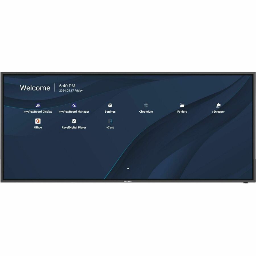 ViewSonic CDE105UW 105" 5K UHD (5120x2160px) Ultrawide 21:9 Digital Signage Display, 24/7 Operation, 500 cd/m2 High Brightness, Remote Management, Landscape and Portrait Mode - 105" - In-plane Switching (IPS) Technology - 24 Hours/7 Days Operation - ARM Cortex A76 - 8 GB DDR4 SDRAM - 5120 x 2160 - 21:9 - 6.50 ms - Direct LED - 500 Nit - 2160p - HDMI - USB - Serial - Wireless LAN - Bluetooth - Ethernet - Android 13 - Energy Star