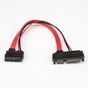 Rocstor Premium 6in Slimline SATA to SATA Adapter with Power - F/M - SATA for Optical Drive, Motherboard - 6" - 1 Pack - 1 x SATA - 1 x SATA - Red - Adapter with Power