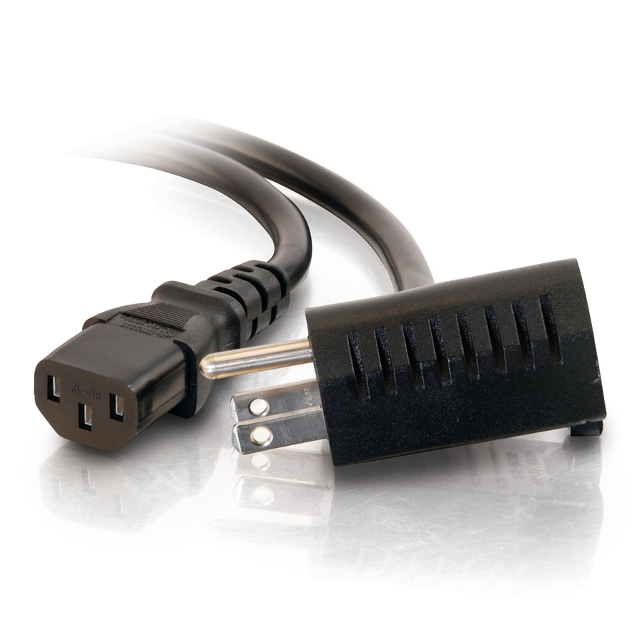 C2G 3ft 16 AWG Universal Power Cord With Extra Outlet