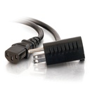 C2G 3ft 16 AWG Universal Power Cord With Extra Outlet