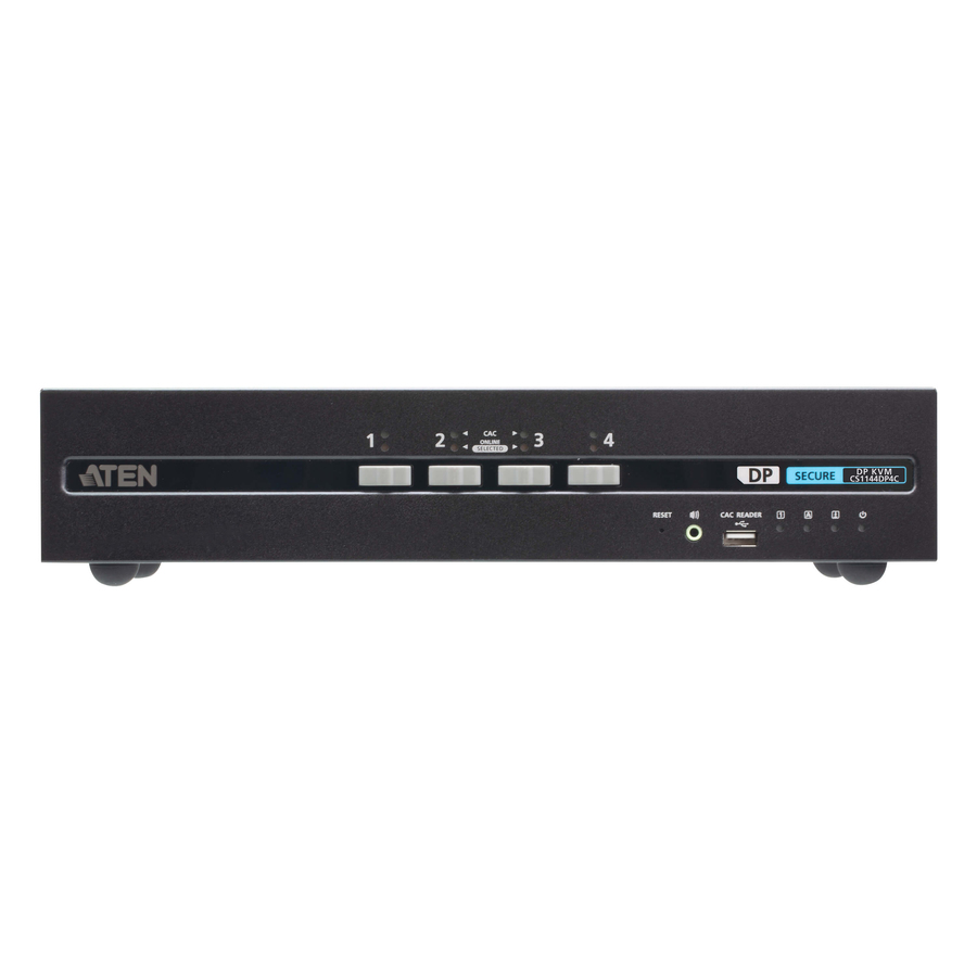 ATEN CS1144DP4C 4-Port USB DisplayPort Dual Display Secure KVM Switch with CAC
