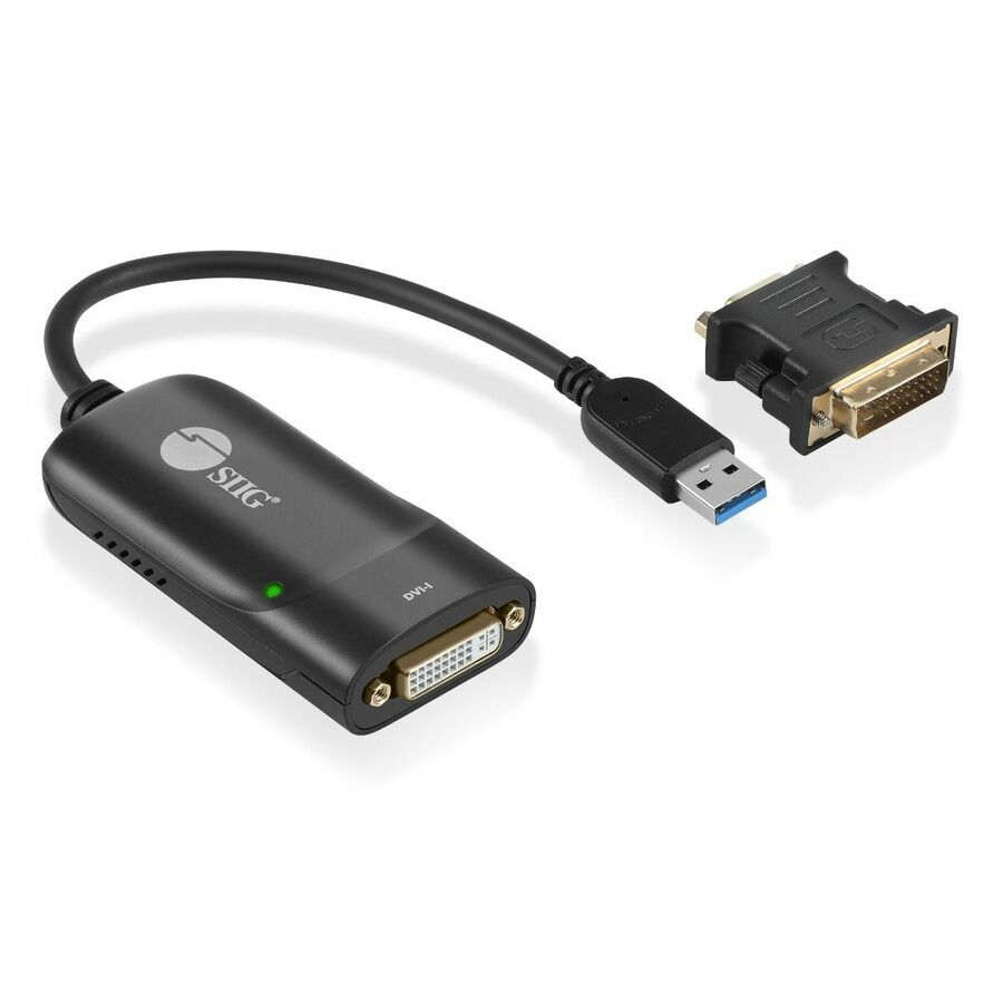 SIIG USB 3.0 to DVI/VGA Pro adapter - 1080p - USB 3.0 5 Gbps - included DVI to VGA adapter
