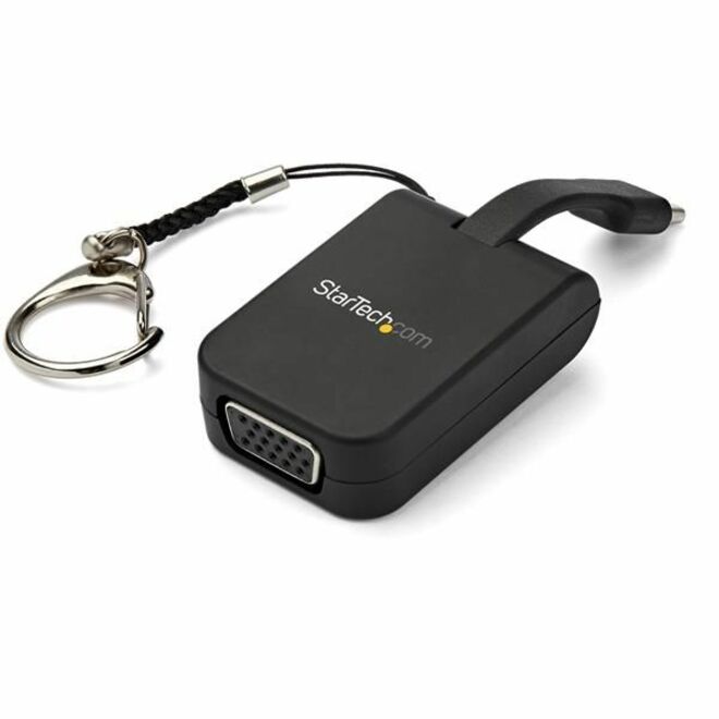 StarTech Compact USB C to VGA Adapter - 1080p Active USB Type-C to VGA Display Converter w/ Keychain Ring - Thunderbolt 3 Compatible