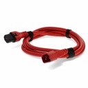 AddOn 2ft C13 (Locking) Female to C14 (Locking) Male 14AWG 15A Red 100-250V Power Cable