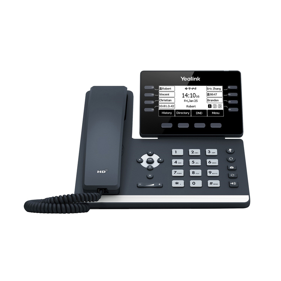 Yealink SIP-T53W IP Phone - Corded - Corded/Cordless - Bluetooth - Wall Mountable, Desktop - Classic Gray