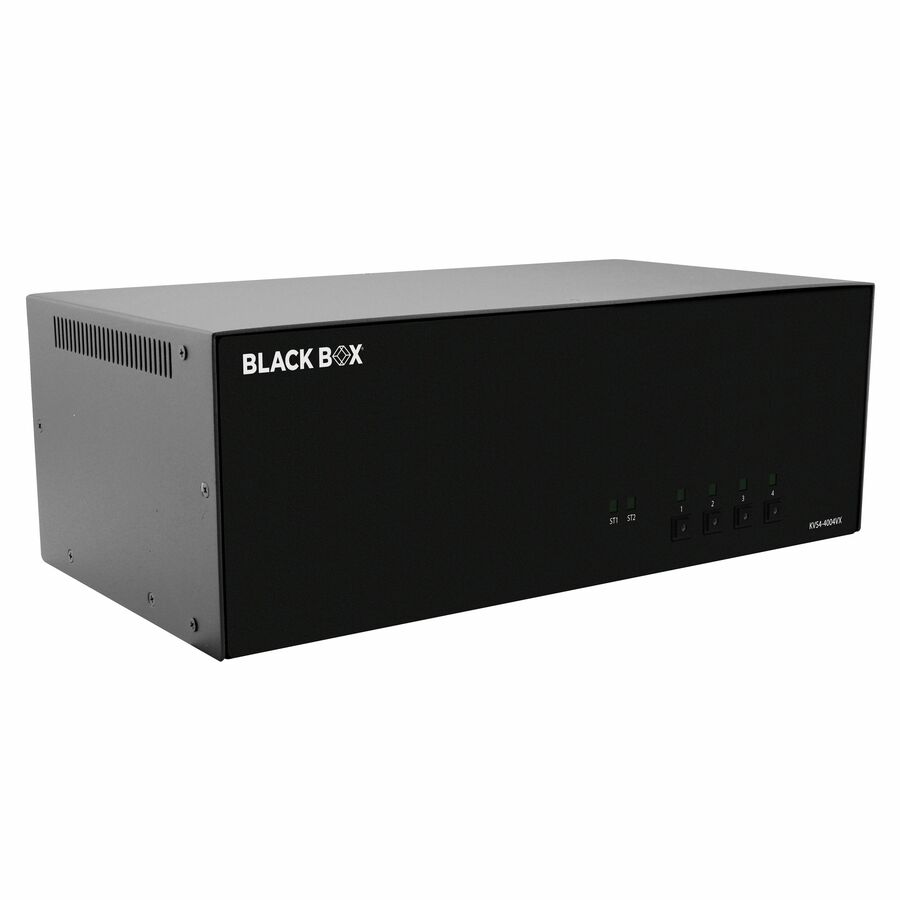 Black Box KVM Switch, NIAP 4.0 Certified - 4-Port, Quad-Monitor, DisplayPort, CAC
