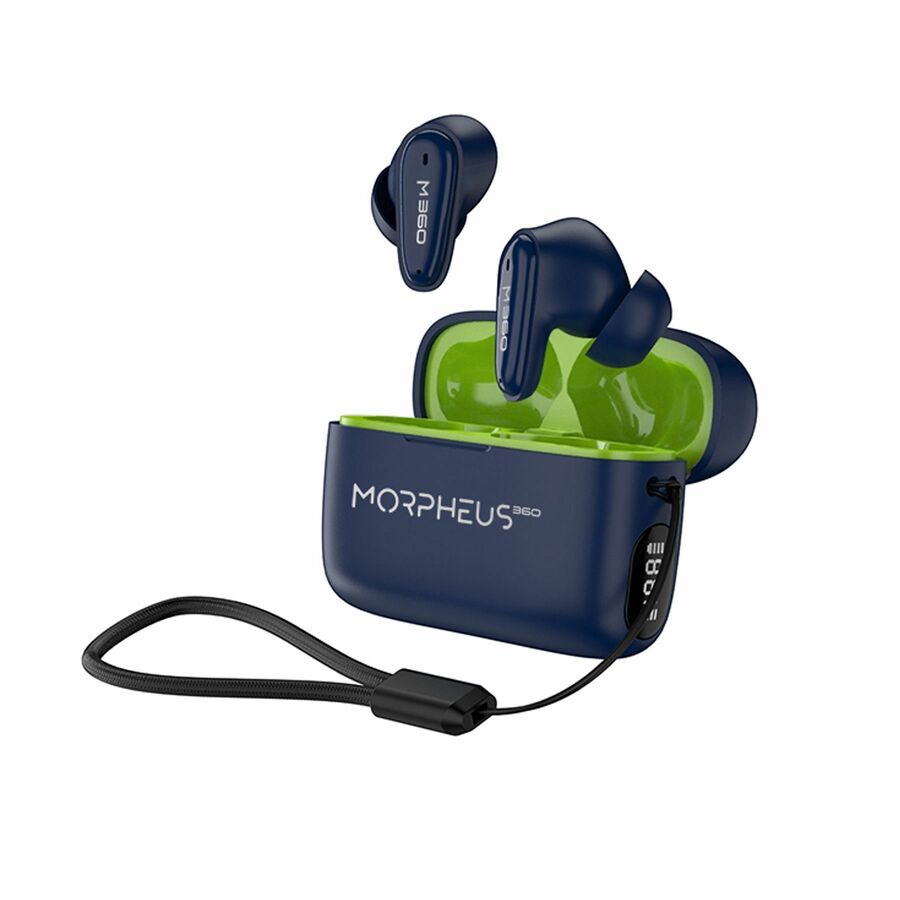 Morpheus 360 Nemesis True Wireless Earbuds TW1800L-Bluetooth Headphones with Microphone-20H Playtime-Blue
