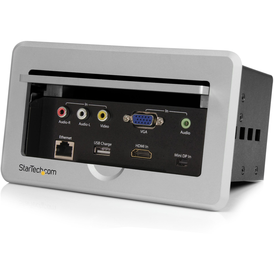StarTech Conference Table Connectivity Box - HDMI / VGA / Mini DisplayPort to HDMI Output with Fast Charge USB Port