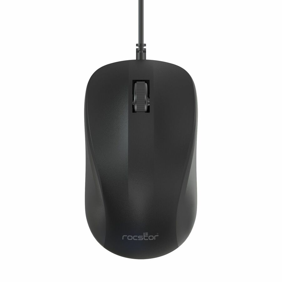 Rocstor Premium QM1 Silent Clicking USB Wired Contoured Mouse - 1200 dpi