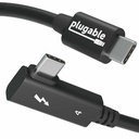 Plugable Thunderbolt 4 Cable Right Angle 40Gbps with 240W EPR Charging, 8K Display, Intel Certified - 2.6 Feet (80CM) Compatible with USB4, Thunderbolt 3, USB C, iPad, MacBook, Windows