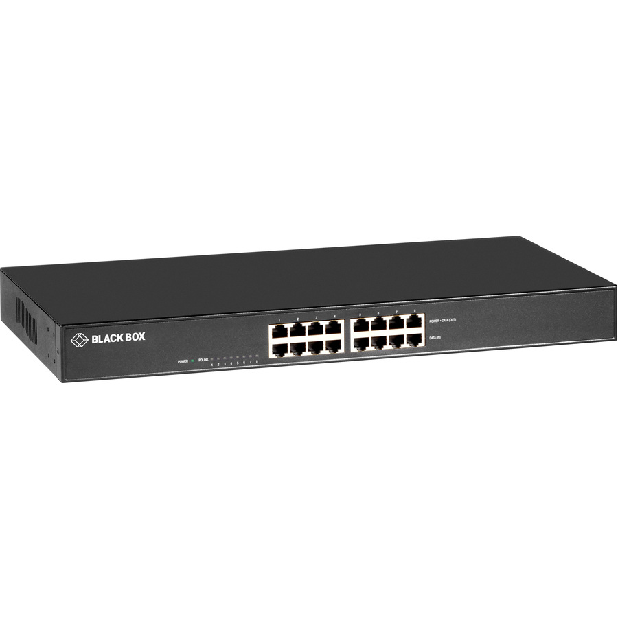 Black Box 8PT PoE+ Gb ENET Injector - 10/100/1000BASE-T RJ45 POE+ Gigabit Ethernet Injector - 802.3at, 8-Port