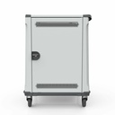 Rocstor Volt® C32 Charging Cart with Intelligent Power Charging - Up to 32 Device Intelligent Power Charging Cart for Notebooks, Chromebook®, MacBook®, and Macbook® Pro- 3 Slide-out shelves - Push Handle - 4 Heavy Duty 5" Casters - Steel Construction- 30" Width x 25.1" Depth x 40.7" Height - Silver - 5 Year Full Warranty - For up to 32 Devices MACBOOK®/CHROMEBOOK®/ NOTEBOOK UP TO 15.6"