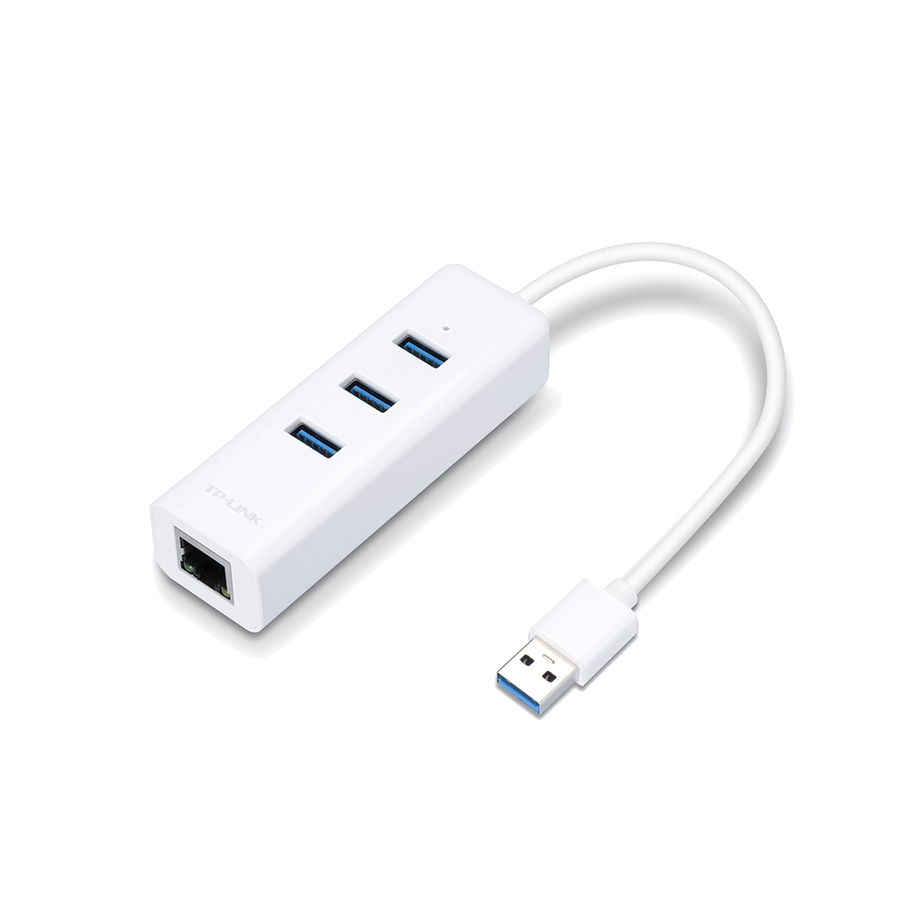 TP-Link (UE330) - USB 3.0 to Ethernet Adapter, Portable 3-port USB Hub with 1 Gigabit
